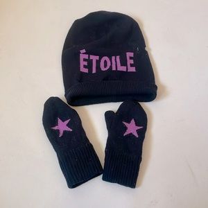Crewcuts Etoile winter hat and gloves L/XL navy blue and purple